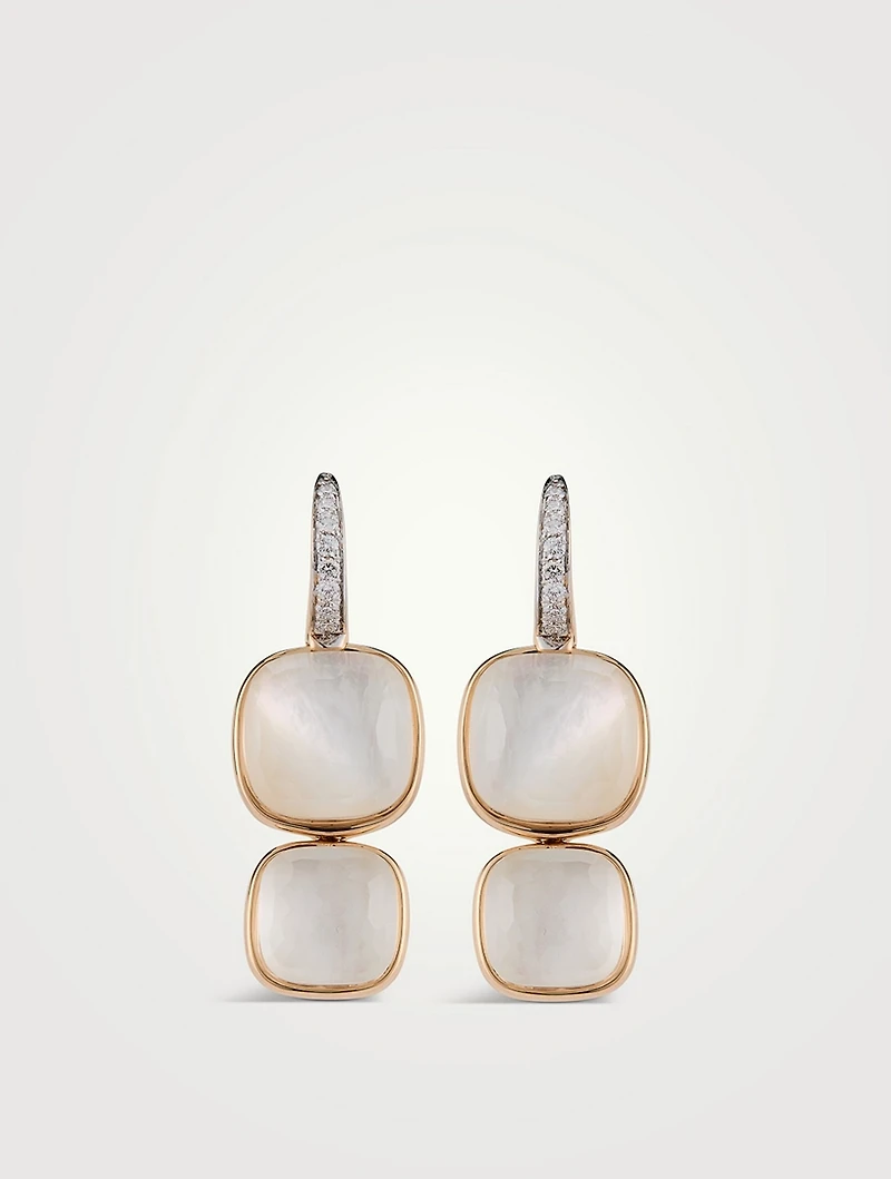 Nudo 18K Rose Gold Earrings With White Topaz, Mother-Of-Pearl, And Diamonds