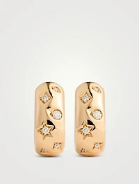 Iconica 18K Rose Gold Huggie Hoop Earrings With Diamonds