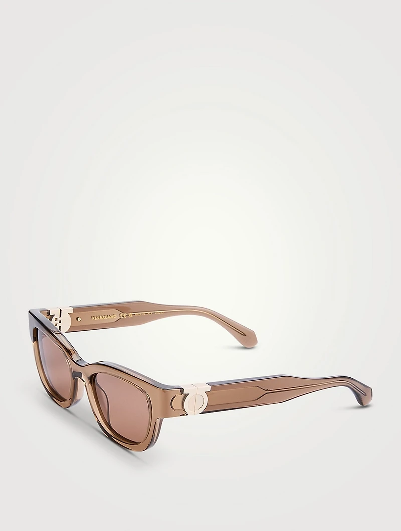 Gancini Hinge Square Sunglasses
