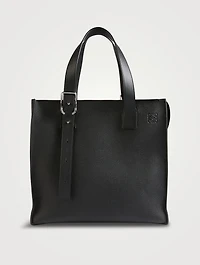 Buckle Leather Zip Tote