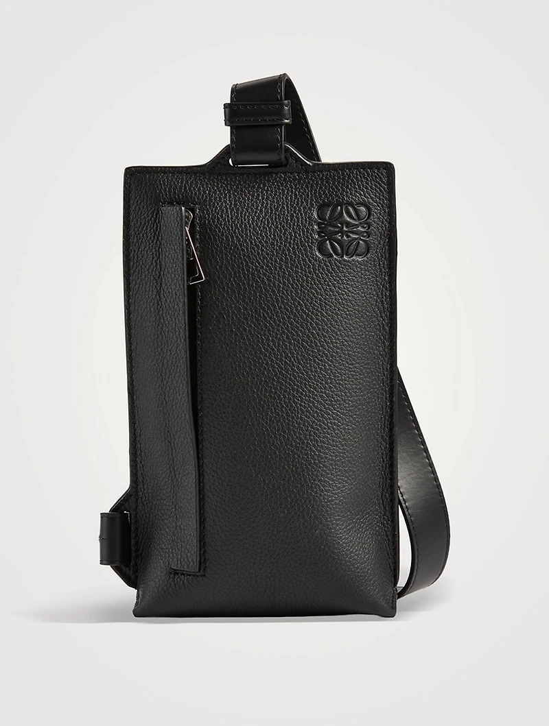 Vertical T Soft Grained Leather Pocket Bag