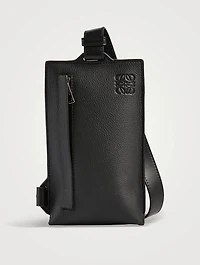 Vertical T Soft Grained Leather Pocket Bag