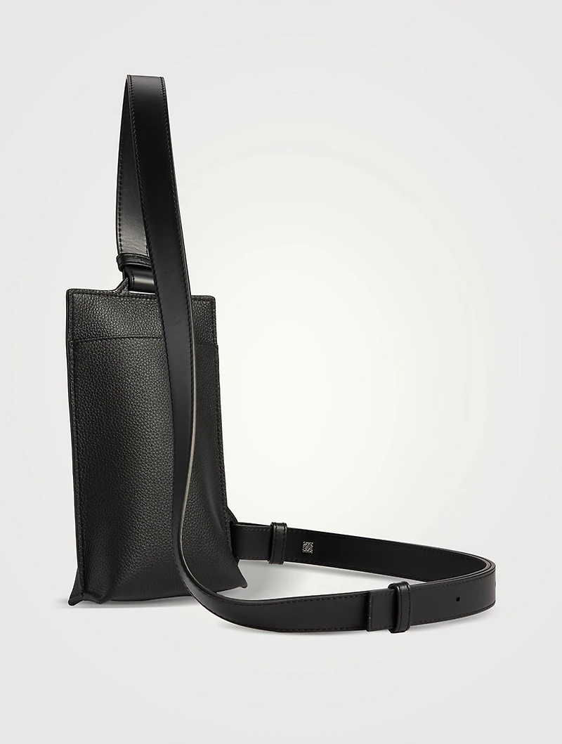 Vertical T Soft Grained Leather Pocket Bag