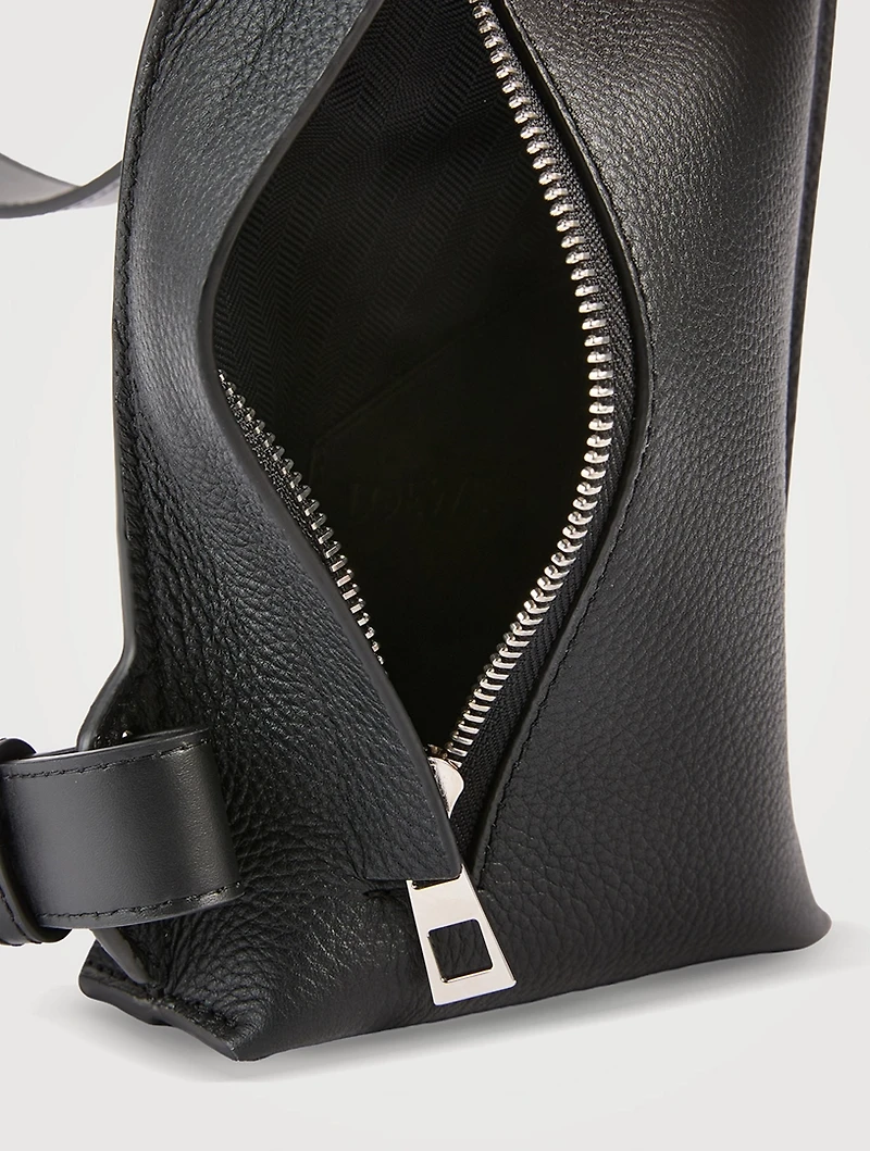 Vertical T Soft Grained Leather Pocket Bag