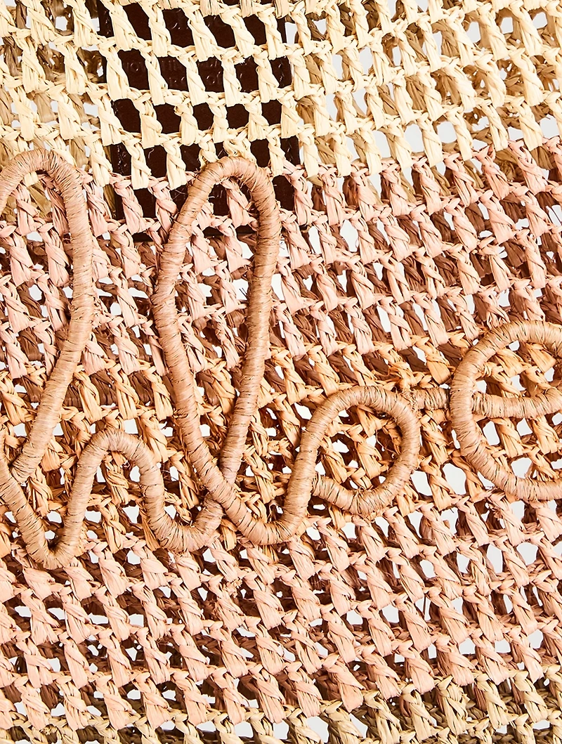 Summer Banana Raffia Tote Bag