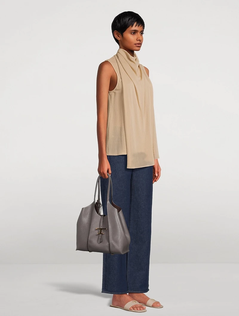 Small T Timeless Leather Shopping Bag