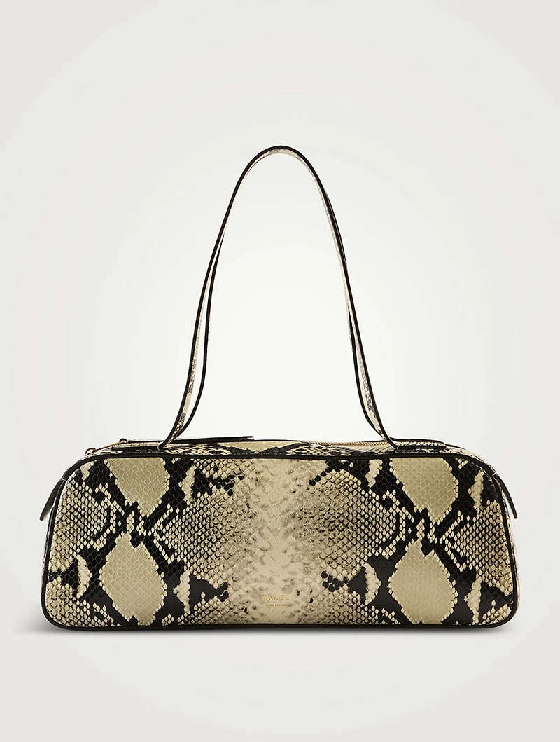 Simona Snakeskin-Embossed Leather Shoulder Bag