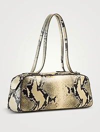 Simona Snakeskin-Embossed Leather Shoulder Bag