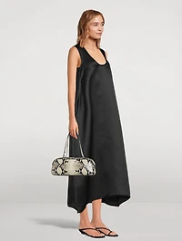 Simona Snakeskin-Embossed Leather Shoulder Bag