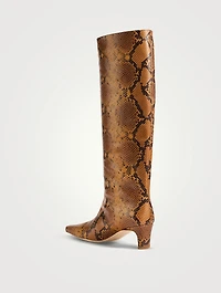 Wally Snakeskin-Embossed Leather Knee-High Boots