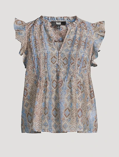 Idris Cotton Silk Blouse Batik Print