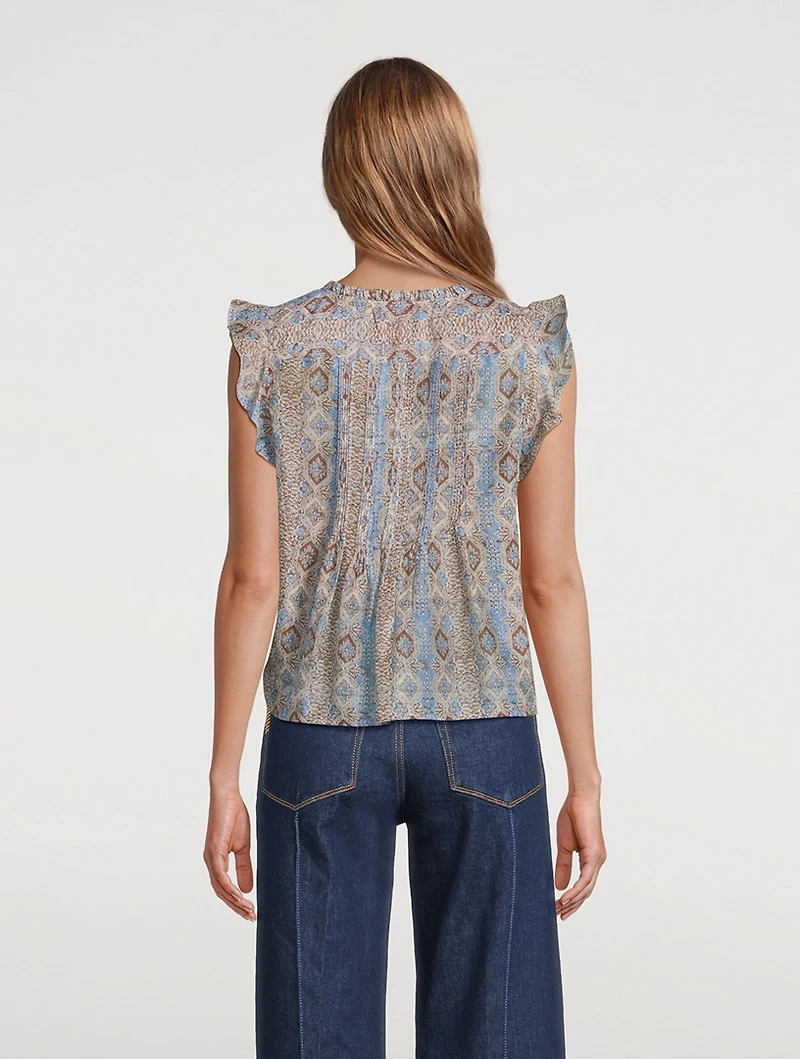 Idris Cotton Silk Blouse Batik Print