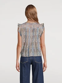 Idris Cotton Silk Blouse Batik Print