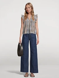 Idris Cotton Silk Blouse Batik Print