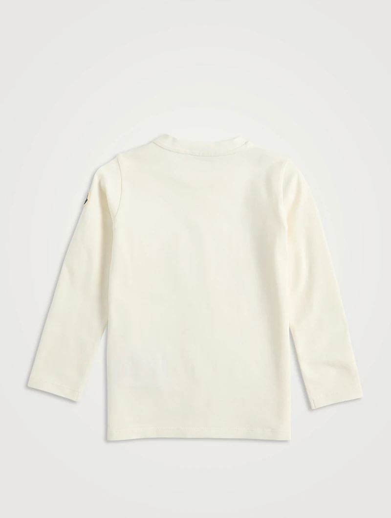 Teddy Bear Motif Cotton T-Shirt