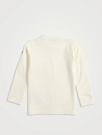 Teddy Bear Motif Cotton T-Shirt
