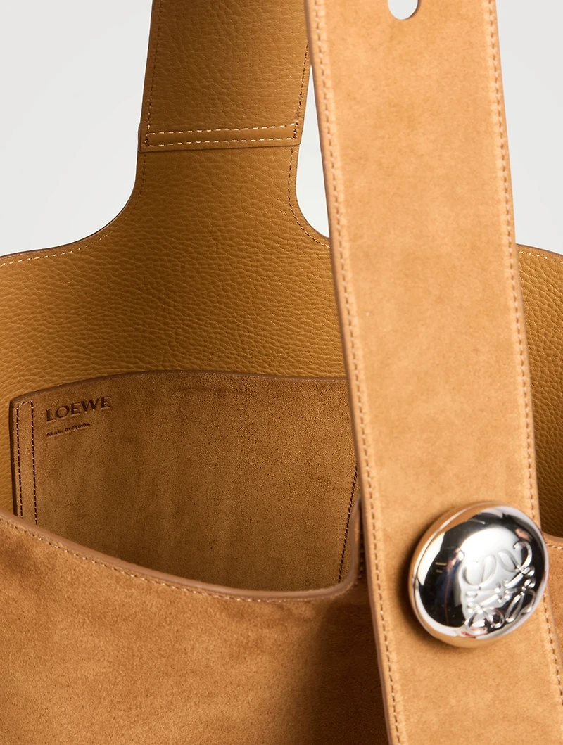 Large Pebble Suede Bucket Bag