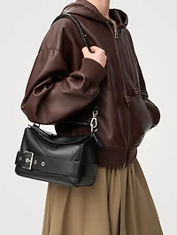 Small Puzzle Biker Leather Bag