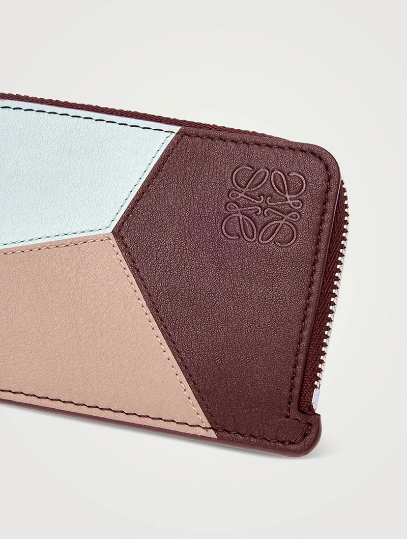 Puzzle Leather Zip Card Holder