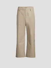 Wide-Leg Chino Pants