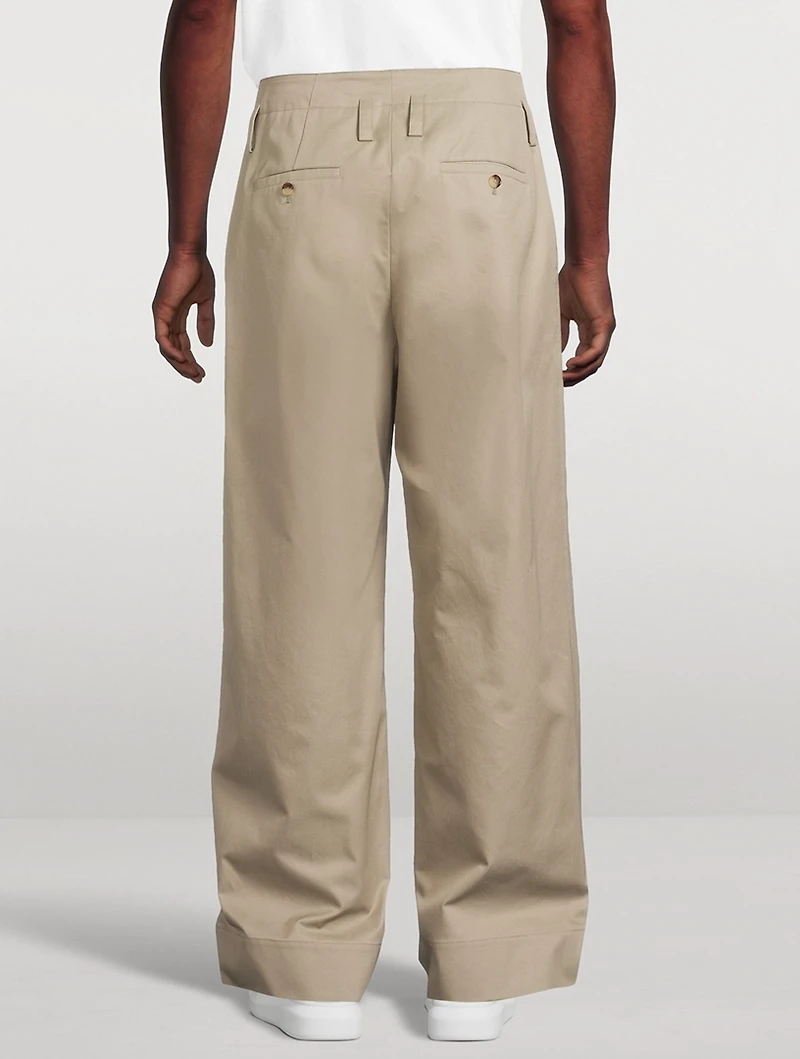 Wide-Leg Chino Pants