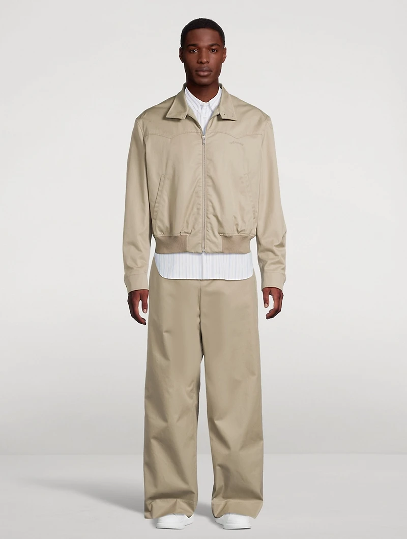 Wide-Leg Chino Pants