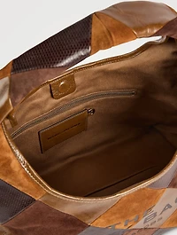 The Sack Patchwork Leather And Suede Shoulder Bag