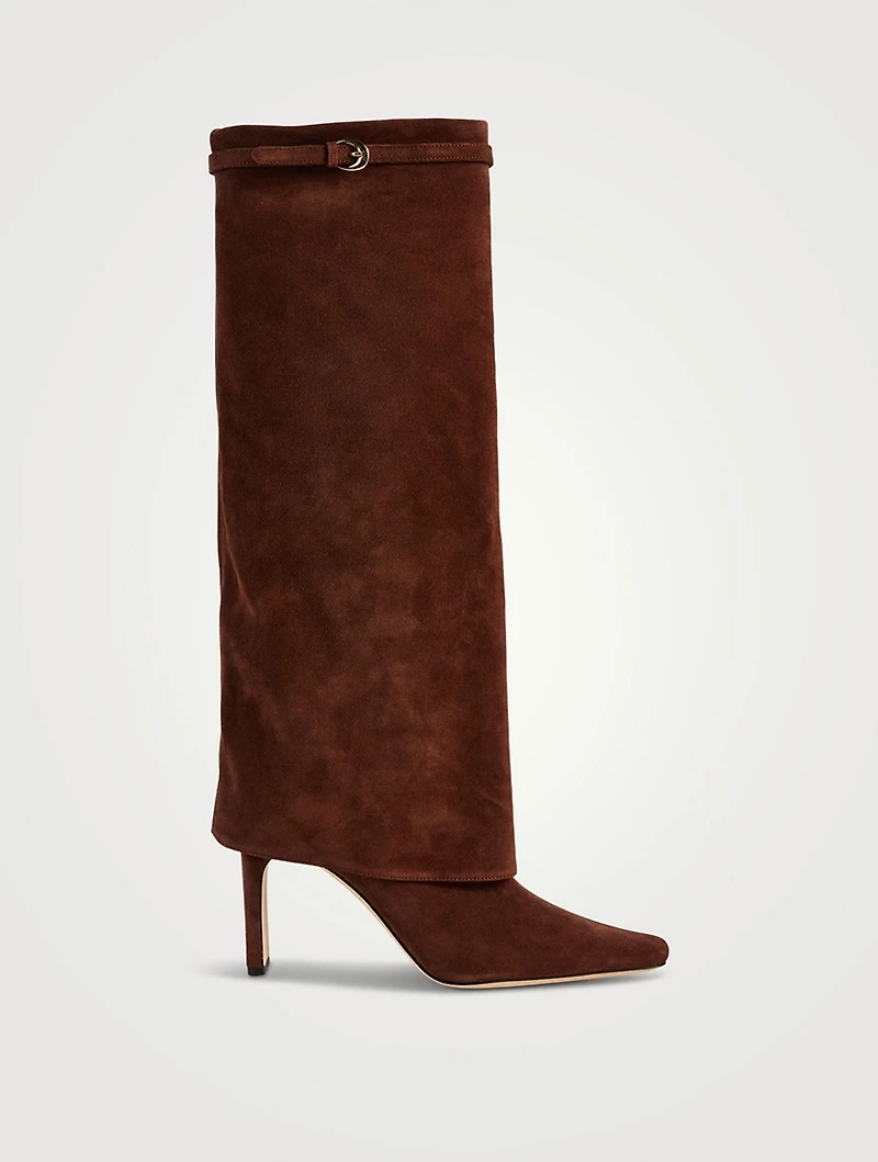 Wally Foldover Suede Knee-High Boots