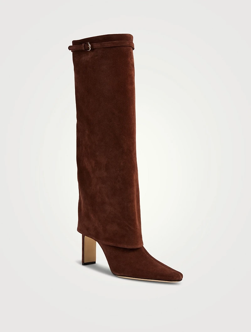 Wally Foldover Suede Knee-High Boots