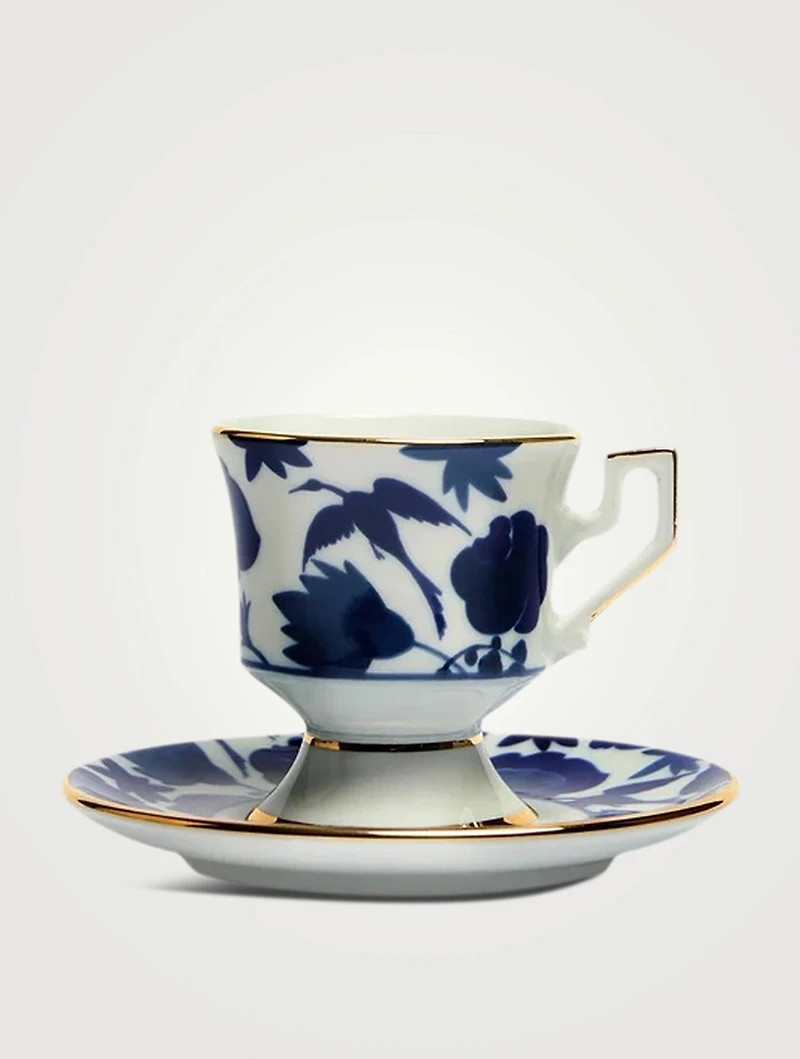 Set Of Two Espresso Cups And Saucers