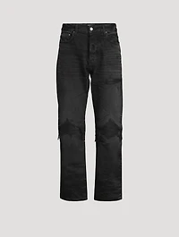 MX1 Straight-Leg Jeans With Leather