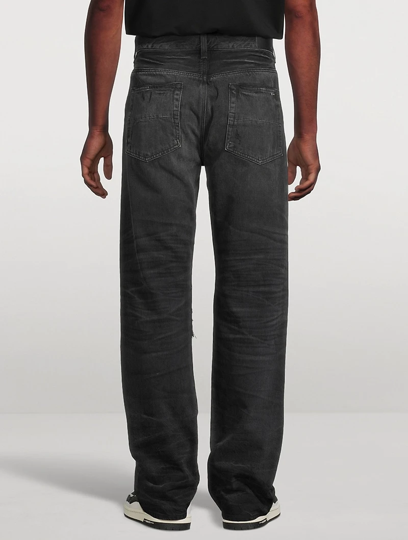 MX1 Straight-Leg Jeans With Leather