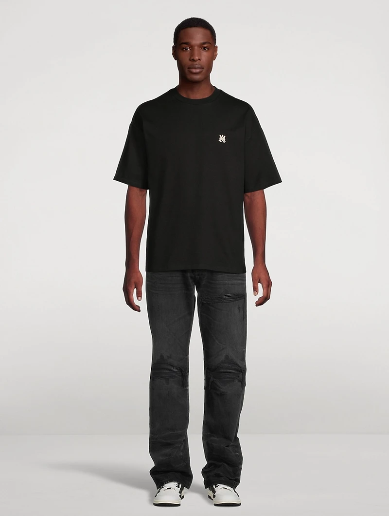 MX1 Straight-Leg Jeans With Leather