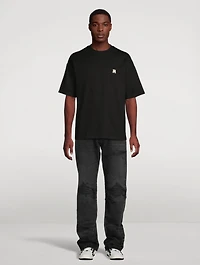 MX1 Straight-Leg Jeans With Leather
