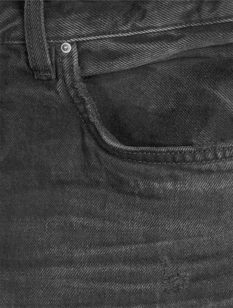 MX1 Straight-Leg Jeans With Leather