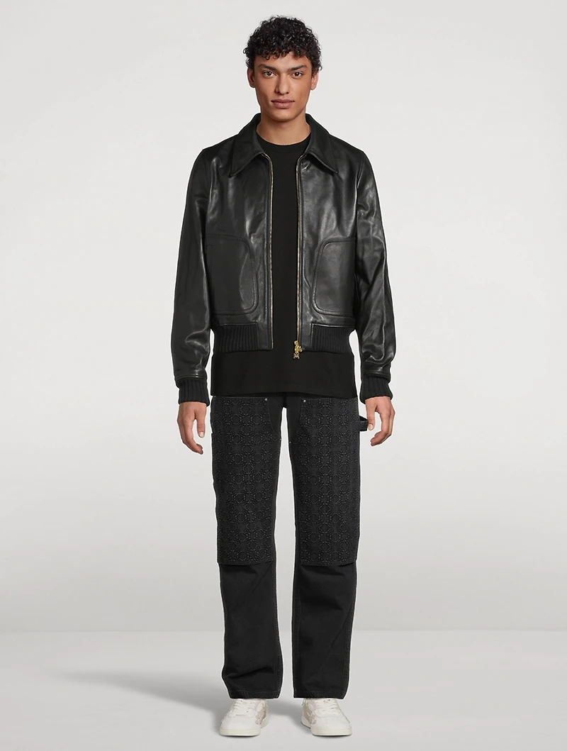Leather Blouson Jacket