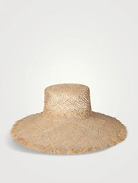The Sundowner Frayed Raffia Sun Hat