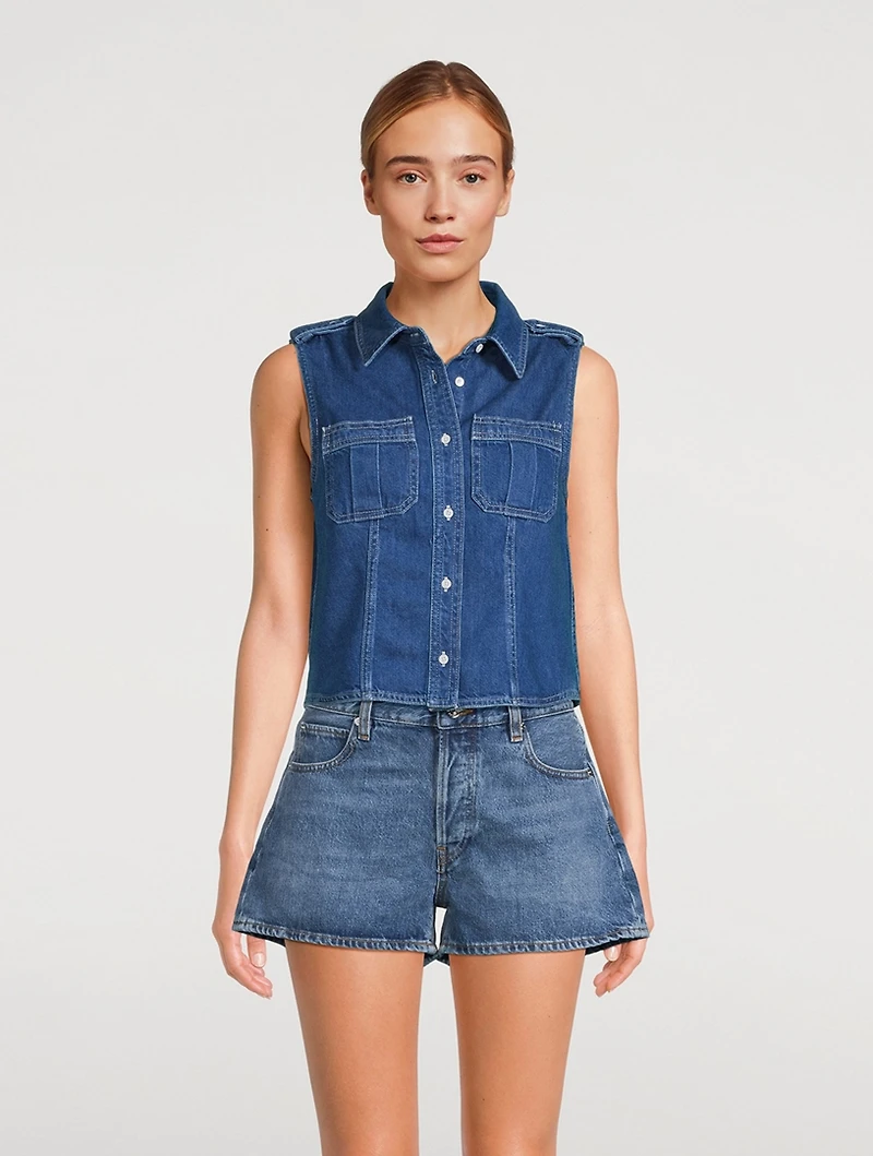 The Major Cropped Denim Shirt