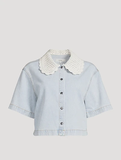The Crochet Collar Denim Shirt