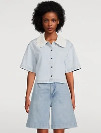 The Crochet Collar Denim Shirt