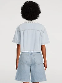 The Crochet Collar Denim Shirt