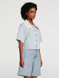 The Crochet Collar Denim Shirt