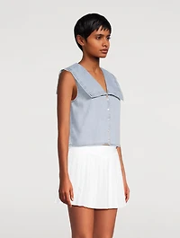 The Yacht Cropped Denim Shirt