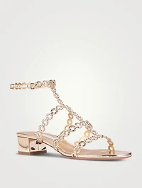 Infinity Chain Metallic Leather Sandals