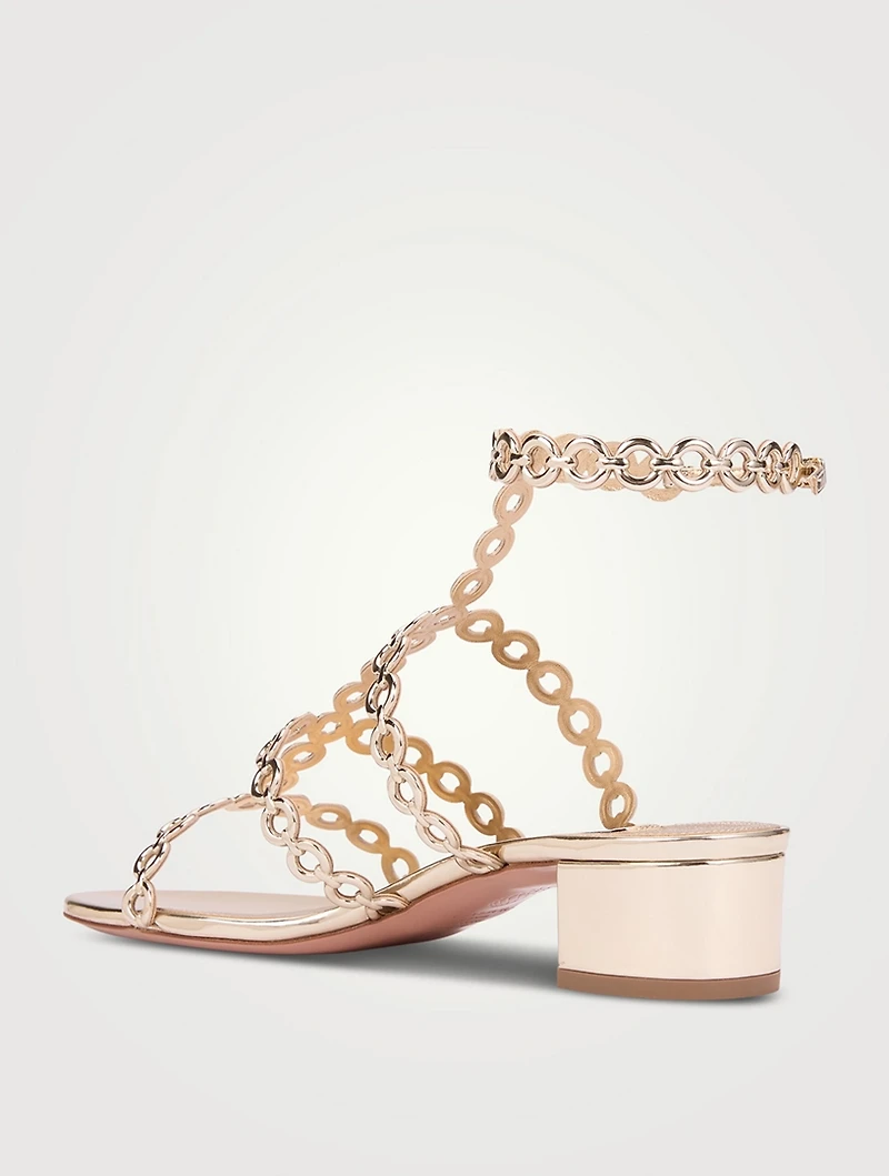 Infinity Chain Metallic Leather Sandals