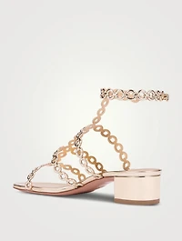 Infinity Chain Metallic Leather Sandals