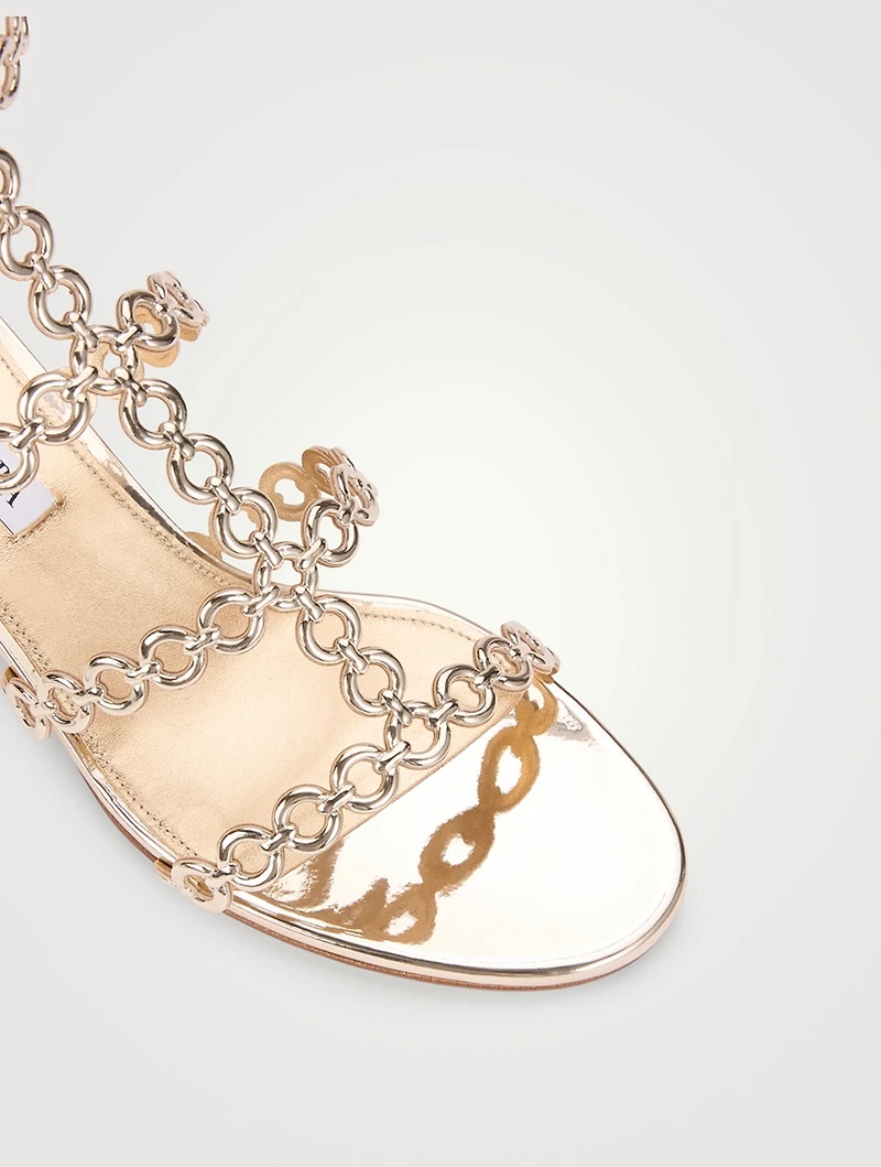 Infinity Chain Metallic Leather Sandals
