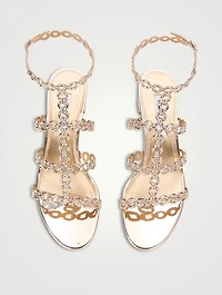 Infinity Chain Metallic Leather Sandals