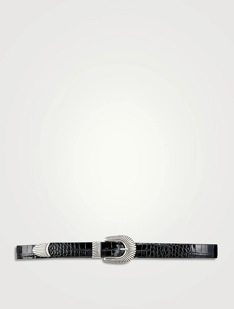 Cowboy Croc-Embossed Leather Belt