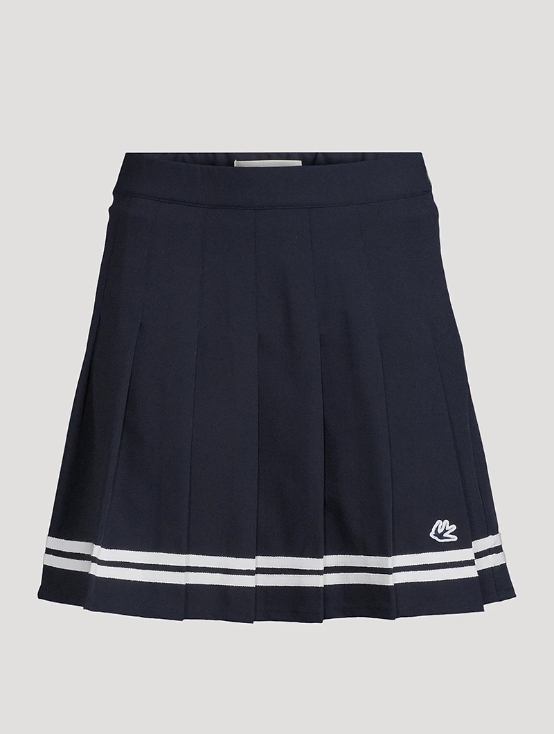 Ribbon Pleated Mini Skirt